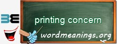 WordMeaning blackboard for printing concern